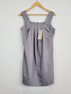 Beulah Lavender-Gray Pleated Midi Shift Dress, Size M